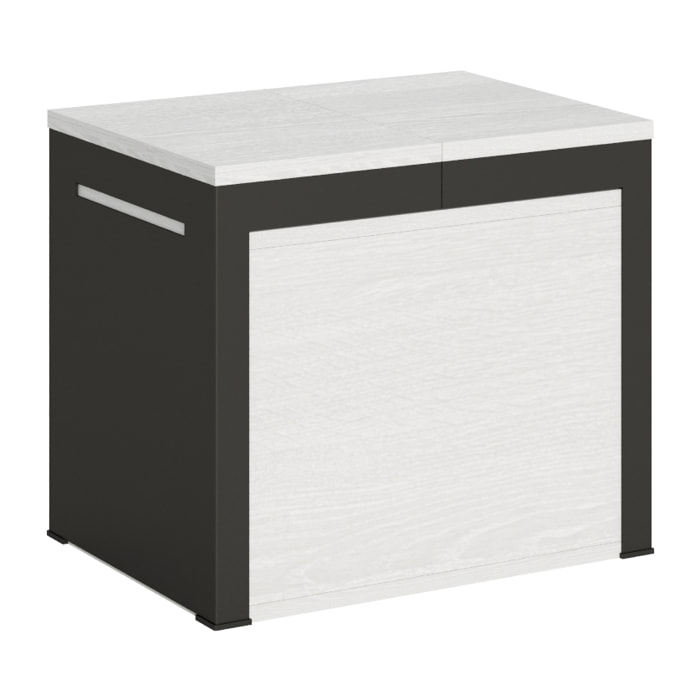 Banc extensible 55x40/305 cm Walk Frêne Blanc rallonges internes cadre Anthracite