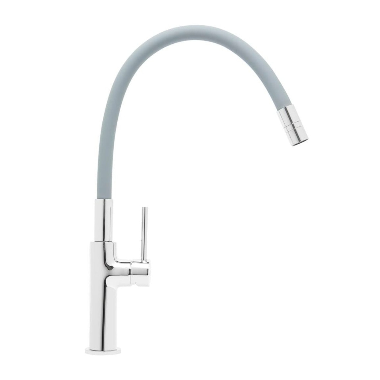 Mitigeur d'évier Swiss Aqua Technologies avec bras en silicone gris/chrome SATBSD290S