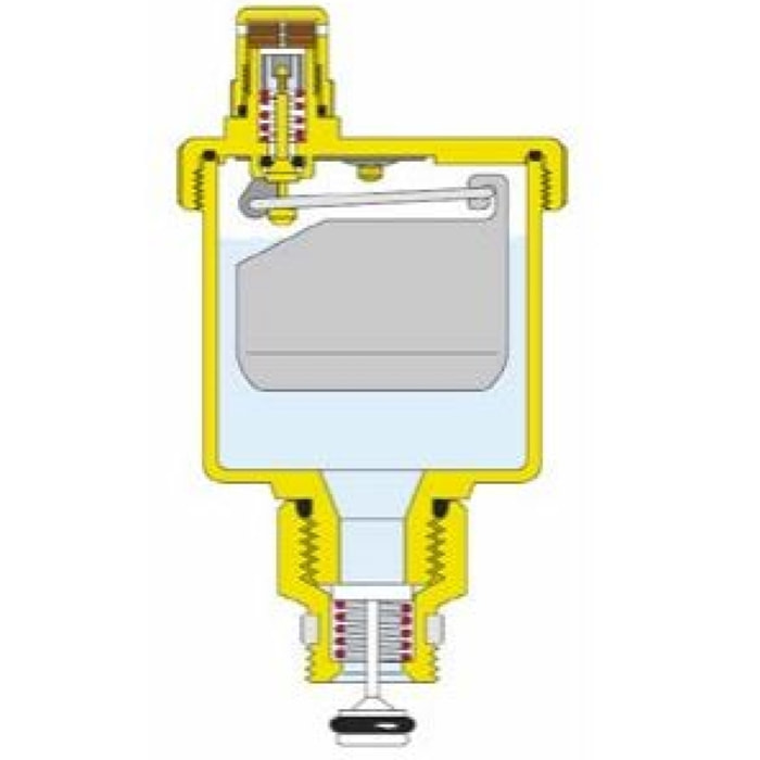 Purgeur automatique R2 THERMADOR avec clapet d'isolement 3/8 M - PR2