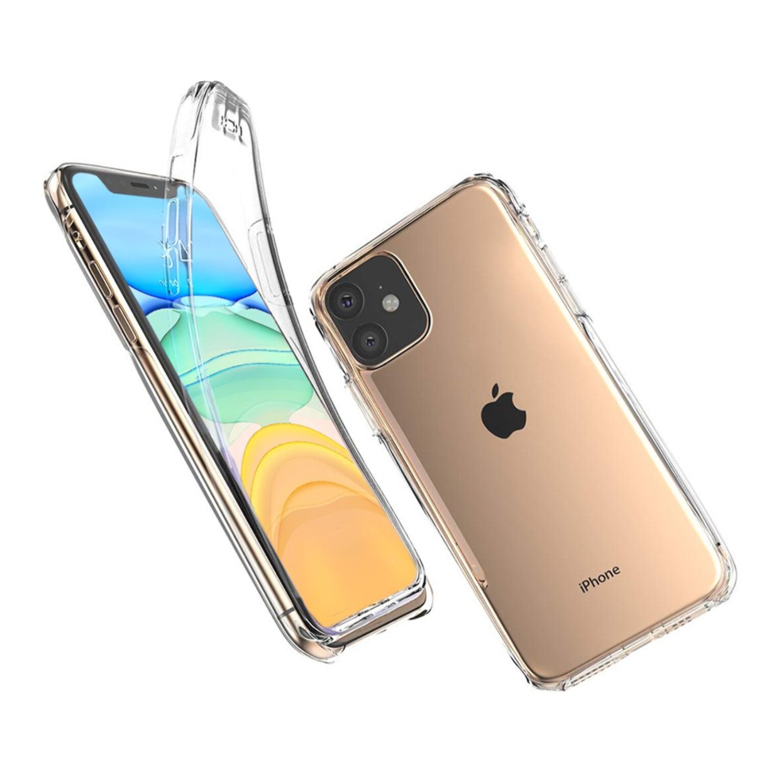 Coque compatible avec iPhone 11 360° intégrale protection avant arrière silicone transparente