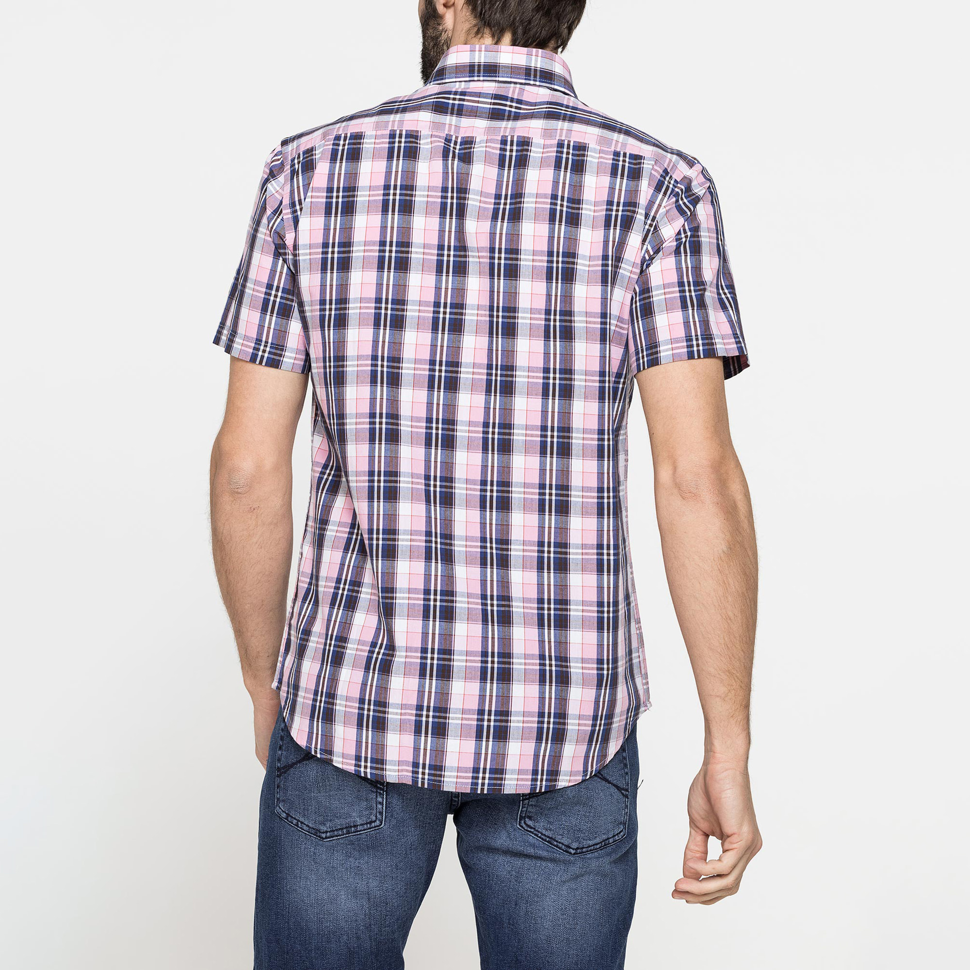 CAMICIA A MANICA CORTA IN COTONE CON FANTASIA