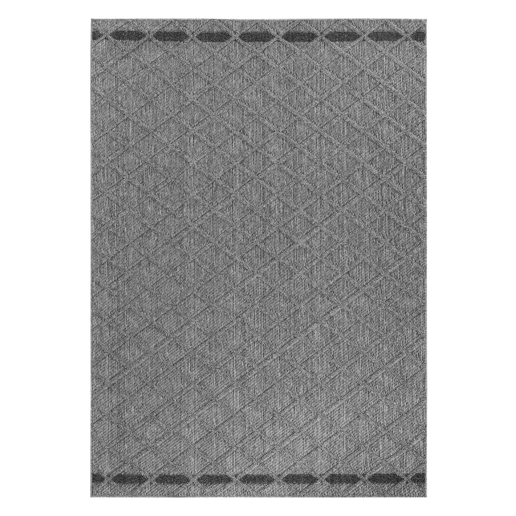 PATARA - Tapis intérieur/extérieur motif losange gris - PAT4953GRI