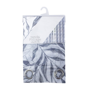 TENDA FOLIAGE BIANCO/GRIGIO CON OCCHIELLI 145X290 CM