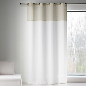 Voilage blanc  - Effet lin bi-ton tamisant - Beige