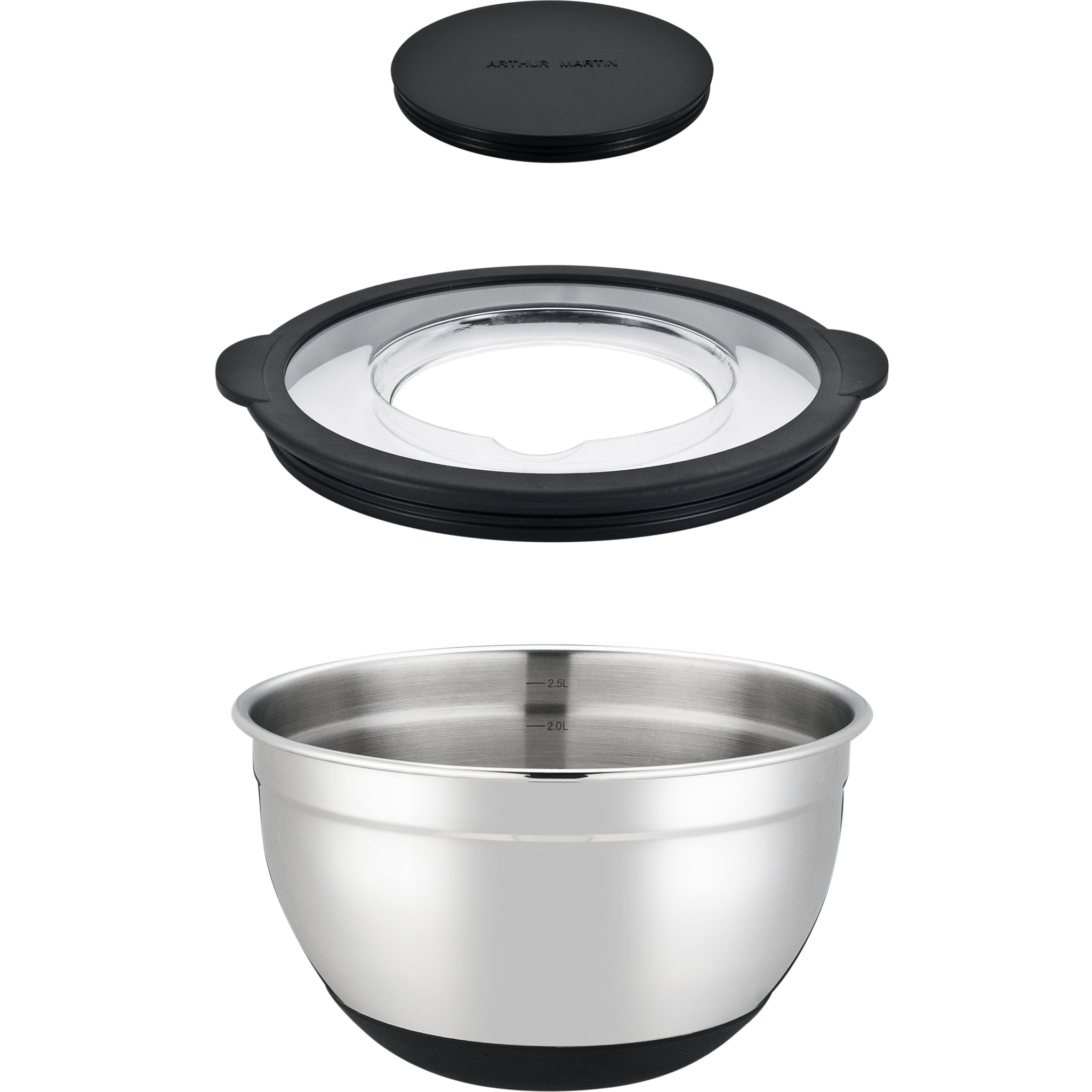 Set 3 bols mélangeurs inox noir