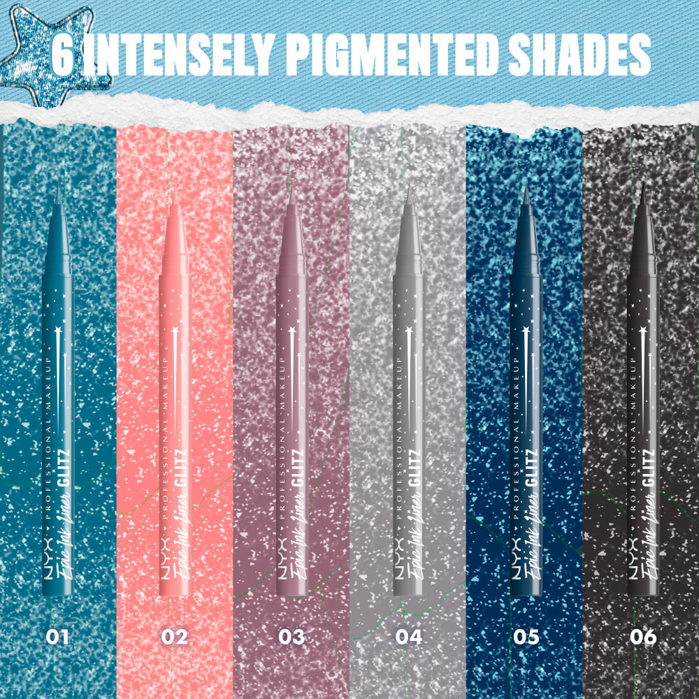 NYX Professional Makeup Epic Ink Eyeliner Glitz DENIM DAZZLE
