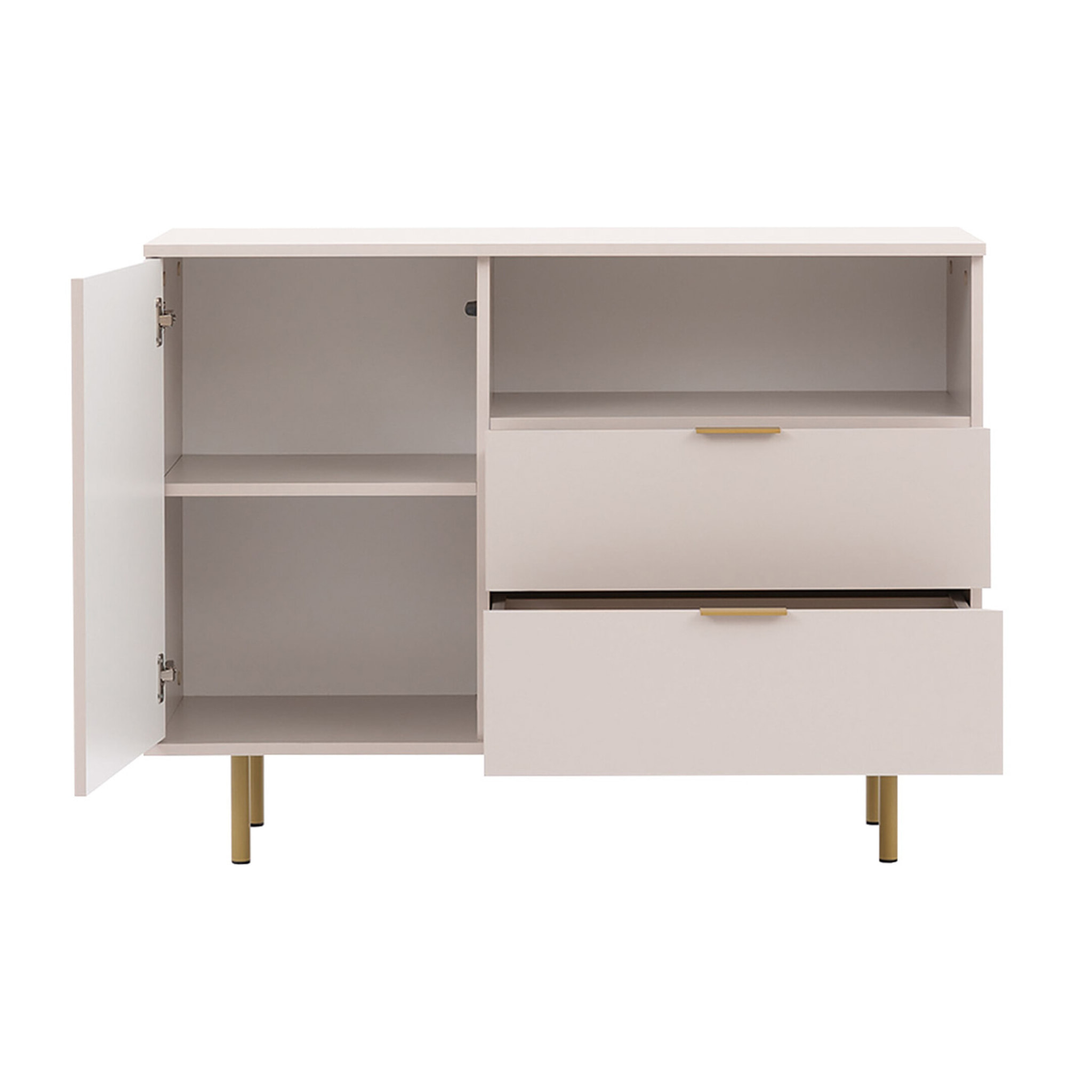 Monica - buffet - beige - 2 tiroirs, 1 porte et 1 niche - 107 cm - Beige