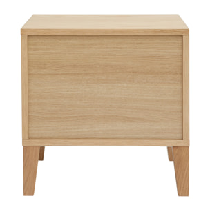Tables de chevet avec rangements 2 tiroirs scandinave bois clair chêne (lot de 2) FREDDY