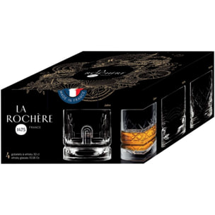 Verre LA ROCHERE de 4 verres a Whisky 30cl Dandy