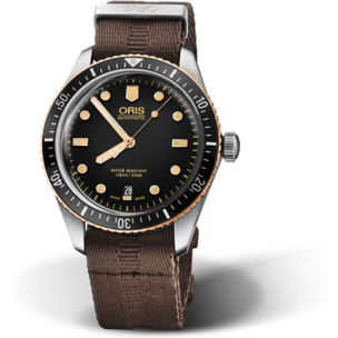 Reloj Oris 4354-07-5-20-30 Hombre Analogico Automatico con Correa de Tela