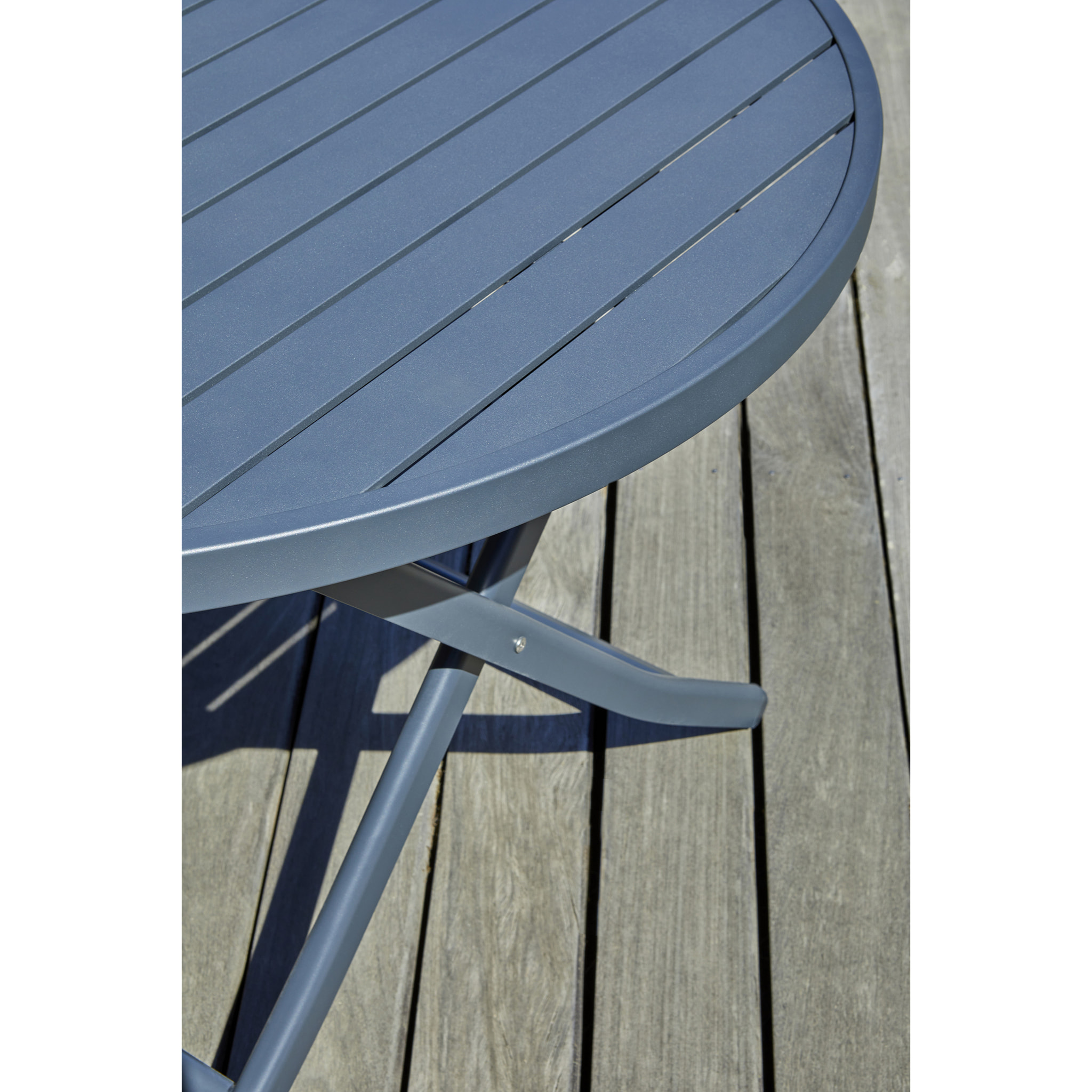 MARIUS - Table de jardin ronde pliante en aluminium