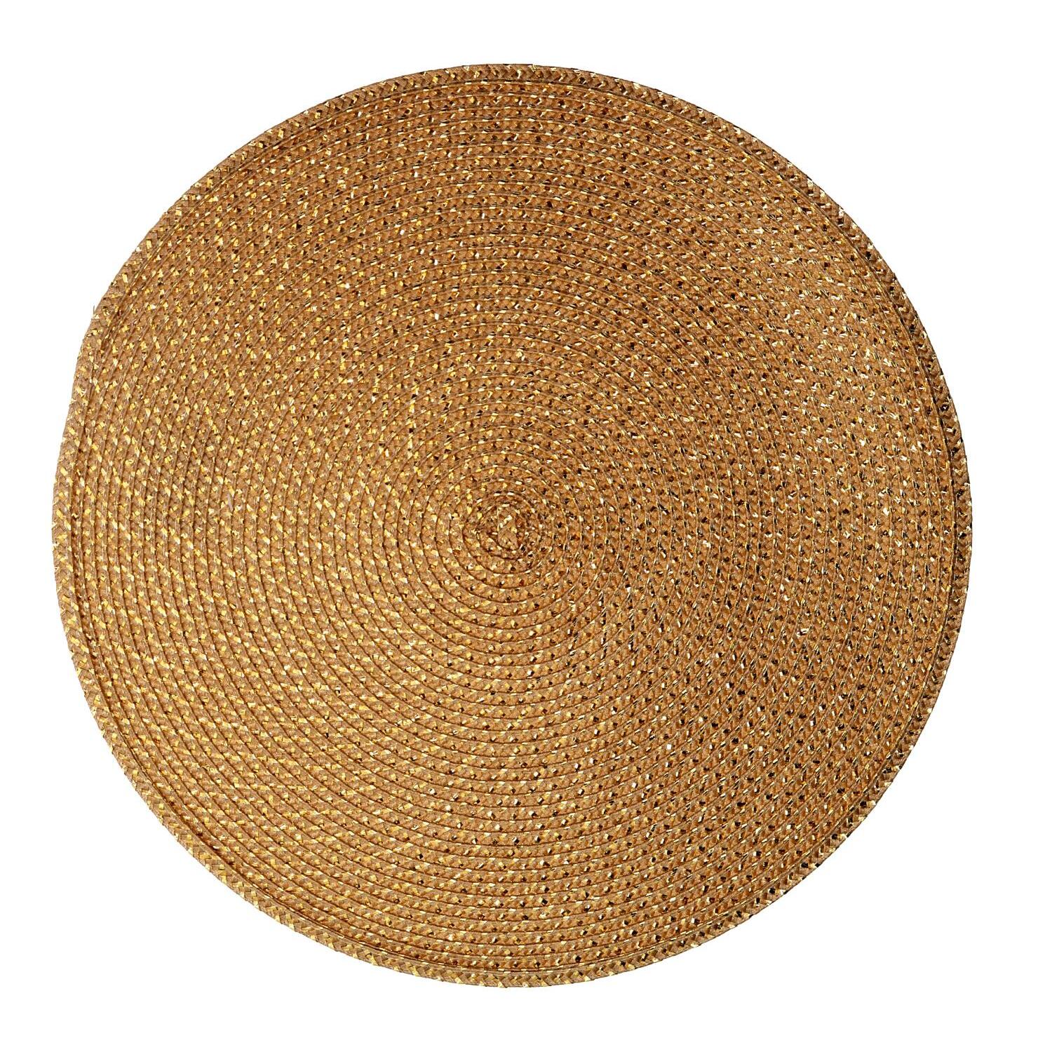 Tovaglietta in fibra naturale oro tondo cmø38h1