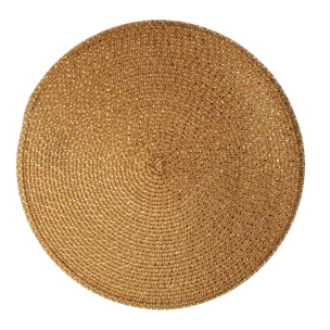 Tovaglietta in fibra naturale oro tondo cmø38h1