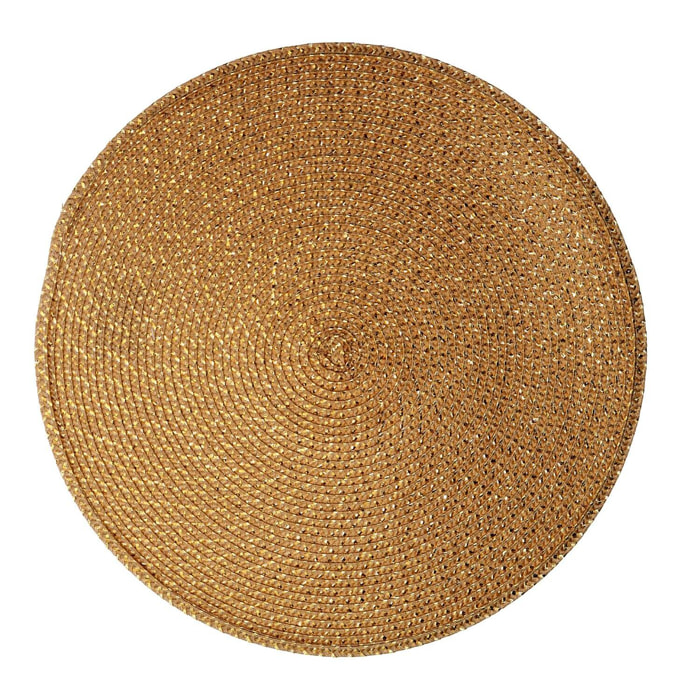 Tovaglietta in fibra naturale oro tondo cmø38h1