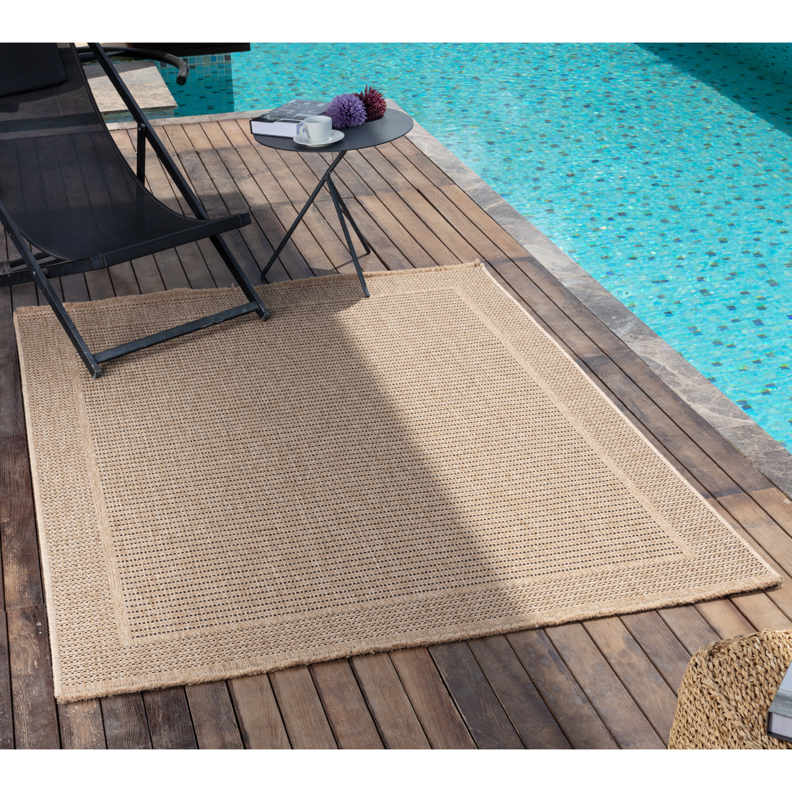 MINDY Alfombra Exterior/Interior Efecto Yute
