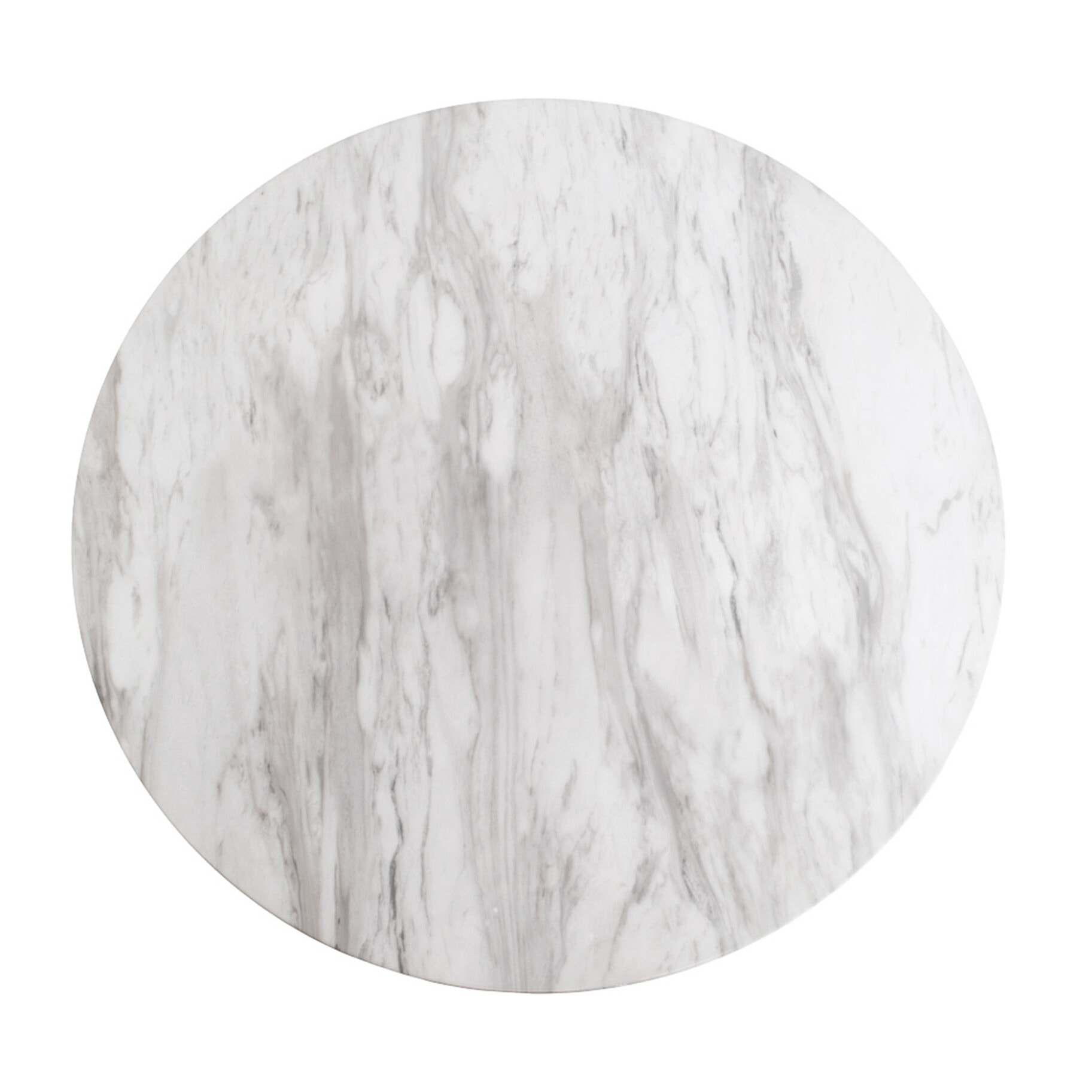 Valverde - table basse ronde - effet marbre - doré - 70 cm - Blanc / Doré