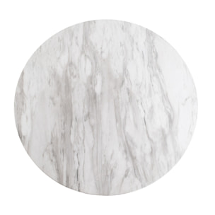 Valverde - table basse ronde - effet marbre - doré - 70 cm - Blanc / Doré