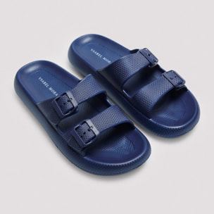 Infradito con fibbia blu navy