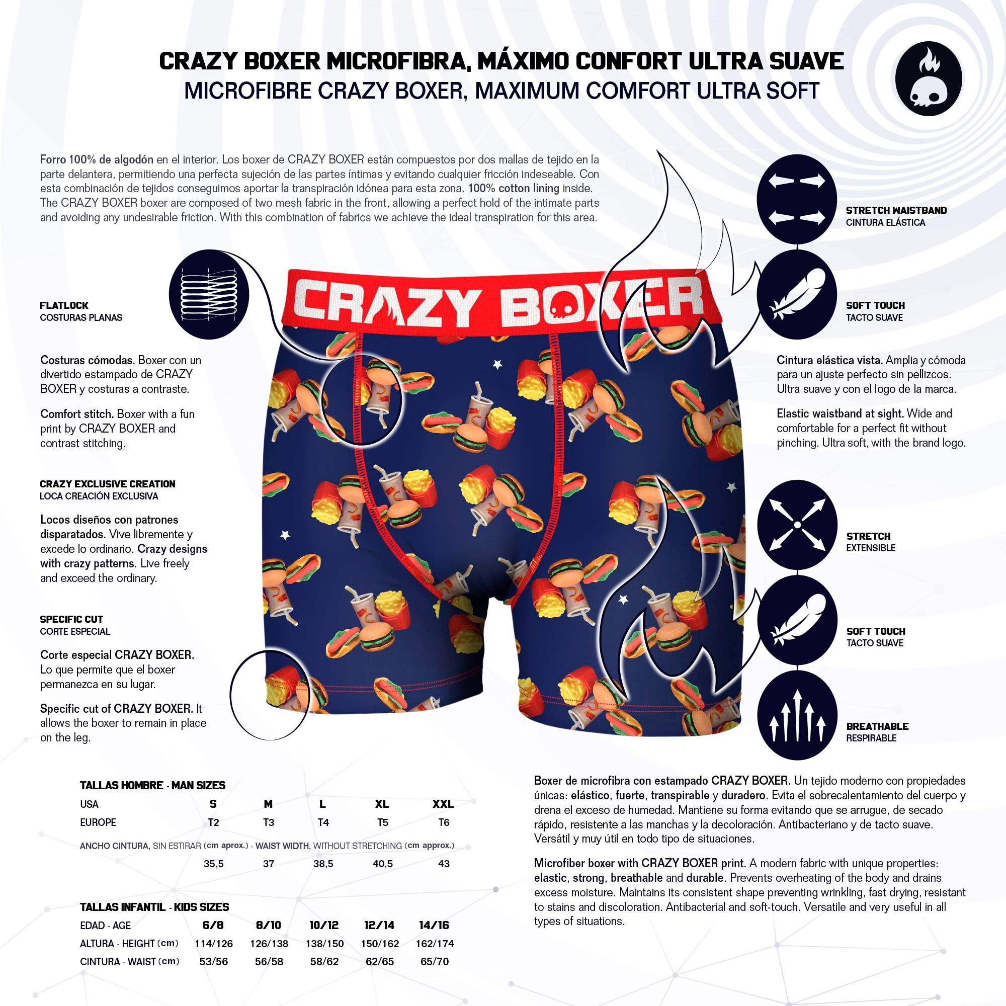 Calzoncillos Crazy Boxer Hamburguesa para hombre