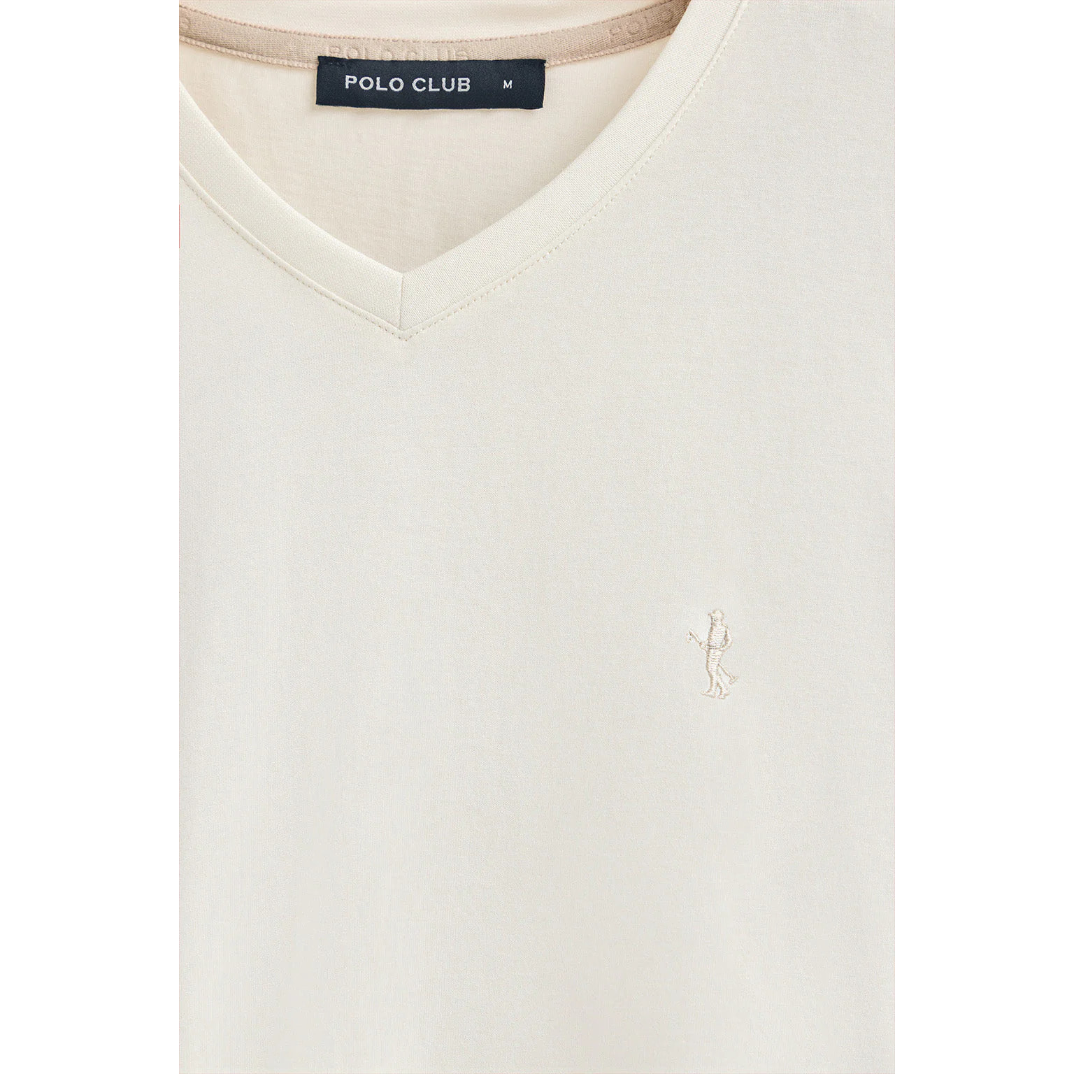 Maglietta ecrù a maniche corte e scollo a V con ricamo Rigby Best