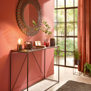 Lampe socle "Saba" noire - métal H11 cm