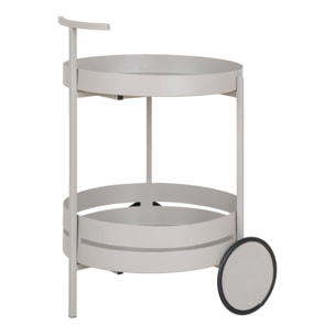 Carrello bar Beja in acciaio grigio 2 ripiani rotondi 40x42x61 cm