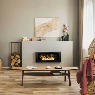 Lucca - Camino a bioetanolo da parete o incasso 90x12xH40 cm