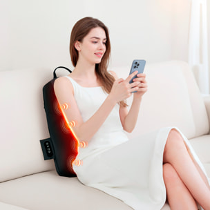 Masajeador ergonómico recargable HY-KB-2025 para espalda, cuello y hombros. 3 modos de masaje con 2 velocidades. 2 intensidades de calor, cinta de ajuste para sillas y asientos.