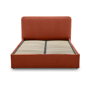 Goyave - lit coffre - 140x190 - en tissu - sommier inclus - Terracotta