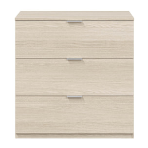 Cassettiera 3 Cassetti Comodino Senza Piedi Comò Mobile Camera Letto Salvaspazio Antigraffio Design Minimal Moderno Lavanderia 77x38x80 Cm Rovere