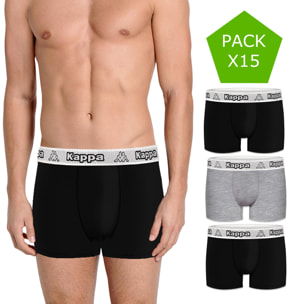 Pack 15 calzoncillos Kappa en color negro y gris para hombre