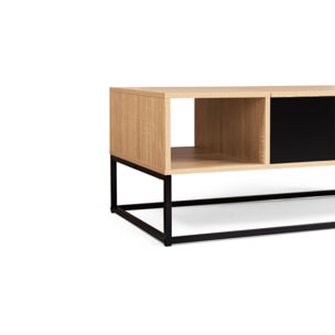 Table basse Memphis relevable bois et noir