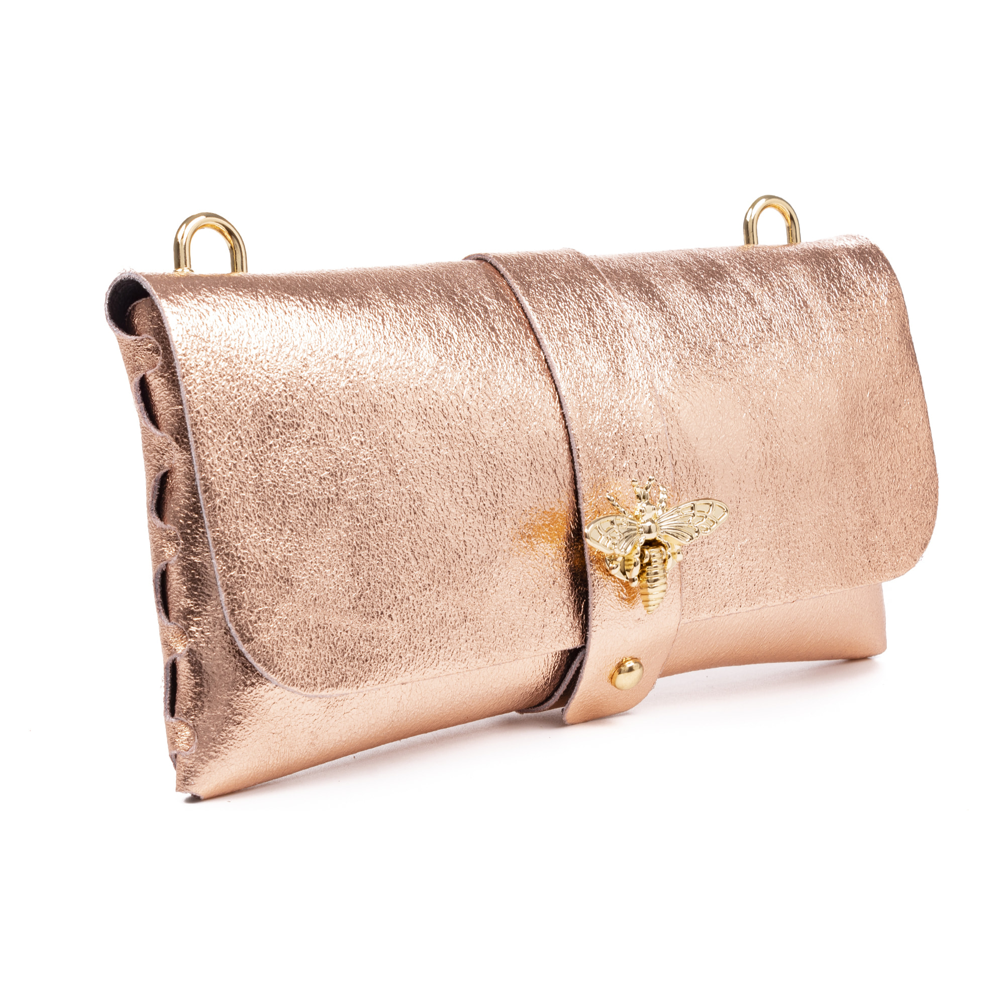 Amaseno borsa a tracolla donna. Pelle scamosciata vera laccata.