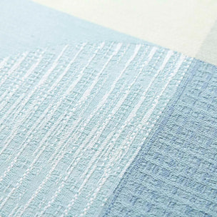 Nappe pur coton enduit 220 g/m² motif jacquard bleu vert Mille textures bleu