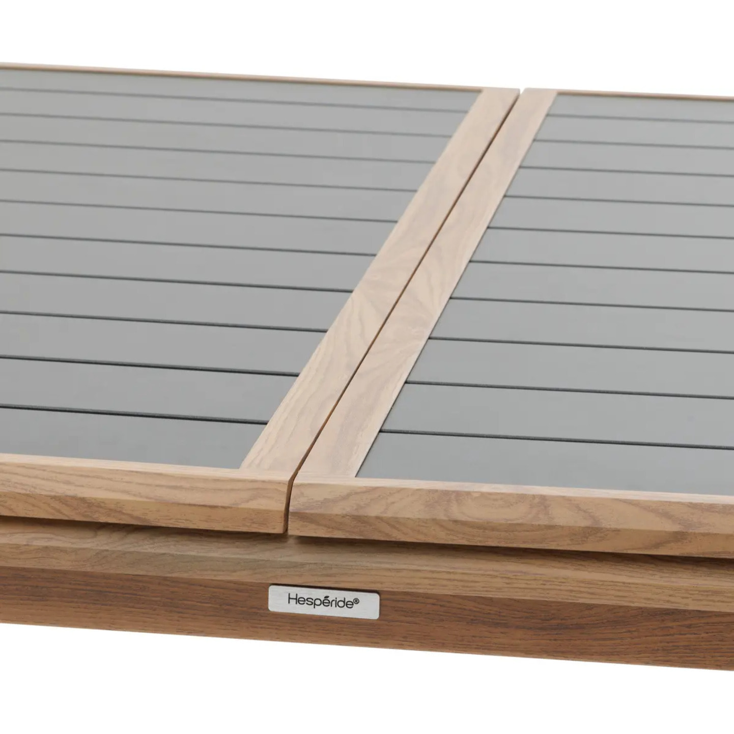 Table de jardin extensible "Axiome" graphite & honey 10 places en aluminium