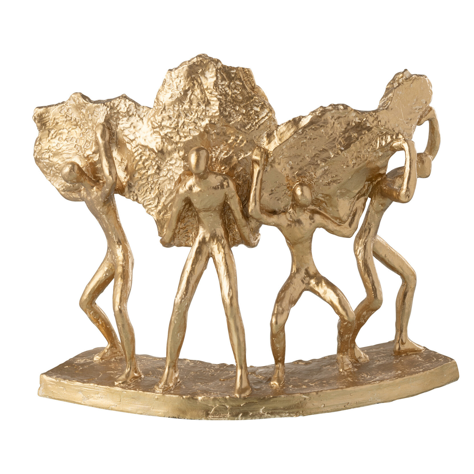 J-Line décoration Personnage Portant Pierre - polyrésine - or