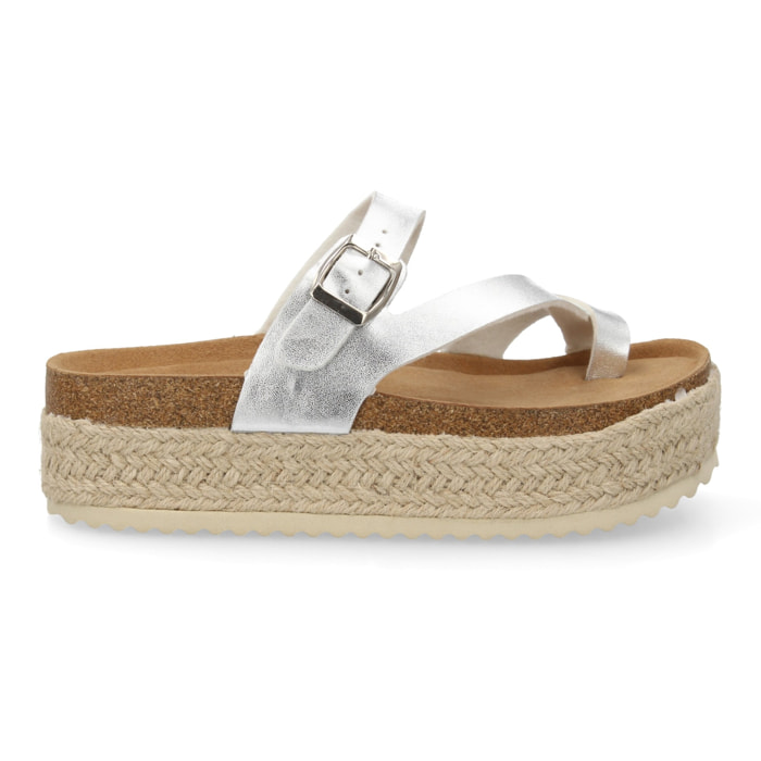 Sandalia plataforma cómoda mujer cierre hebilla