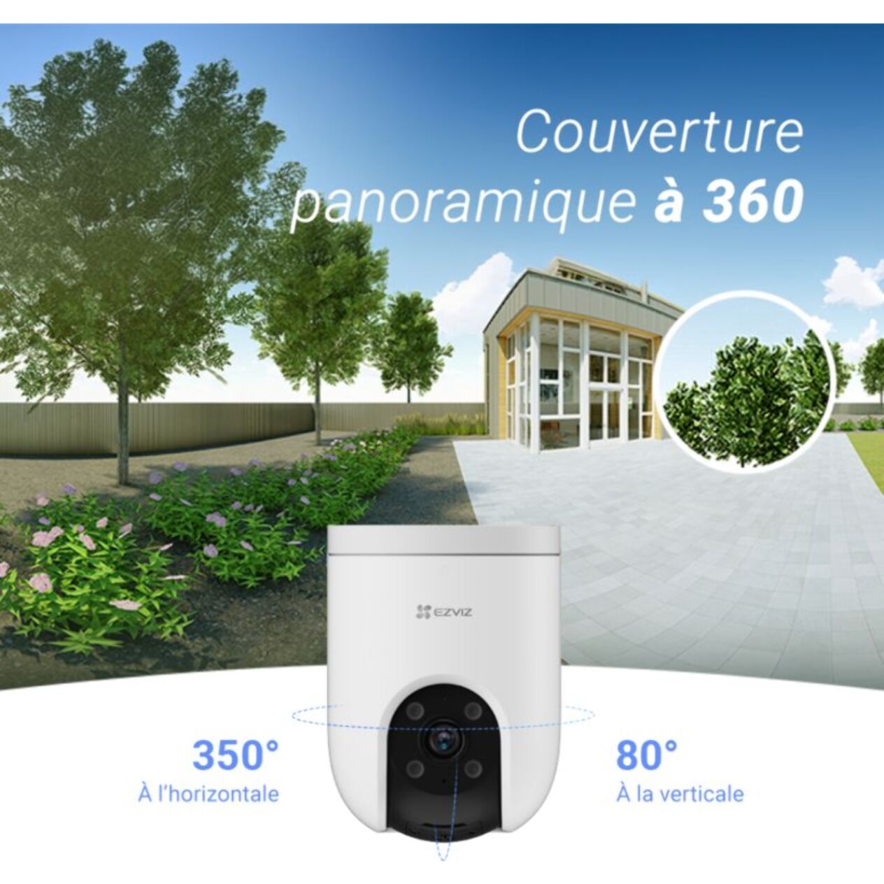Caméra de surveillance EZVIZ Wifi exterieure motorisée H8c Poe 2K