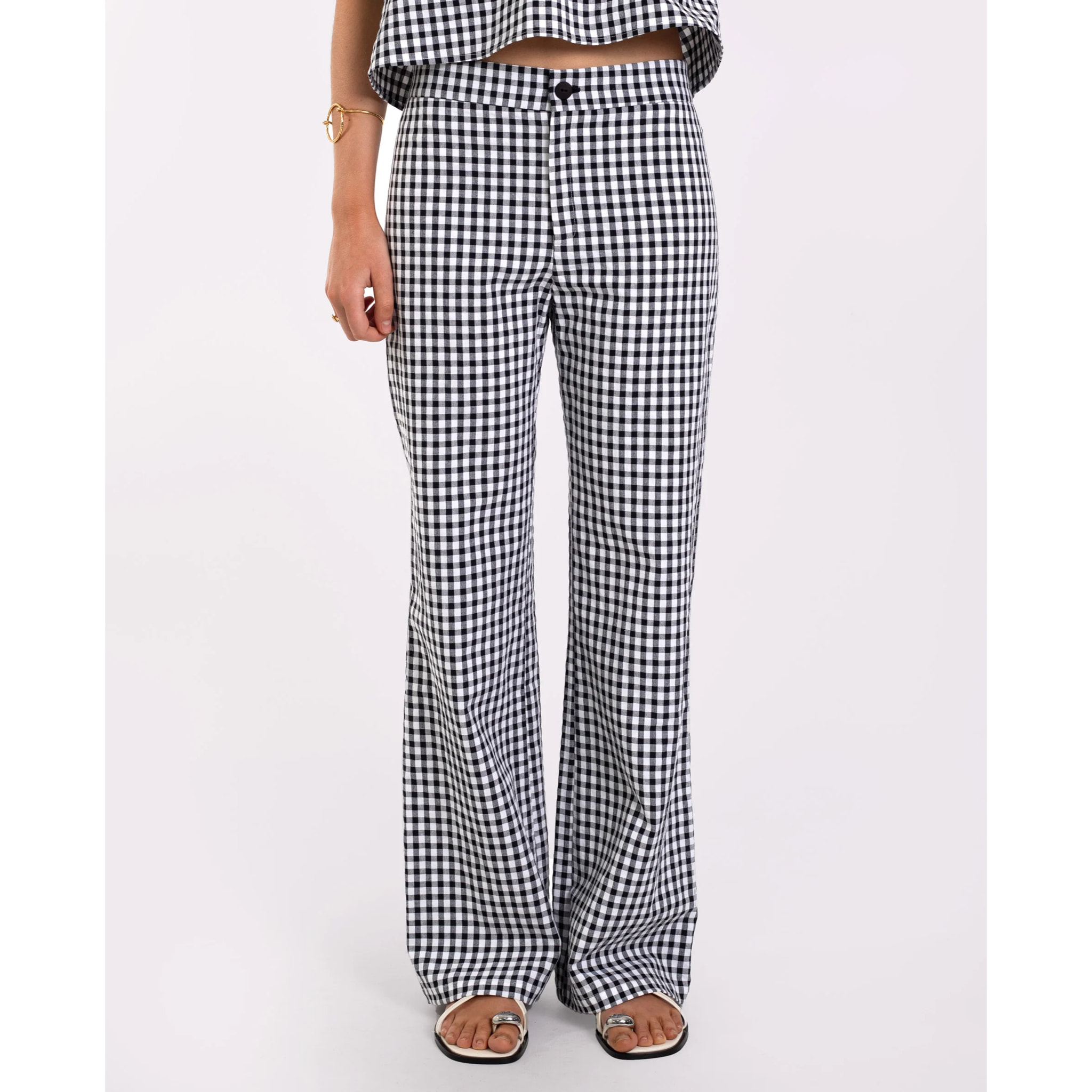 Pantalón de mujer vichy recto