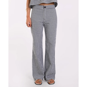 Pantalón de mujer vichy recto