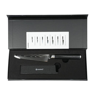 Couteau d'office noir damas   avec étui - "Core"