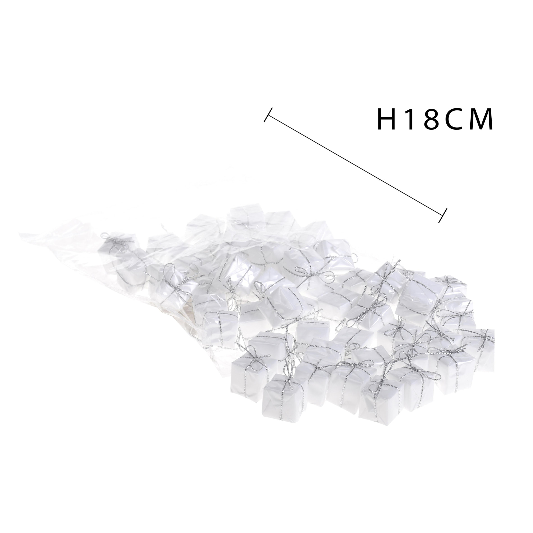 Pacchi Regalo, 60 Pezzi. Altezza 2,5 Cm - Pezzi 6 - 18X18X17cm - Bianchi Dino - Articoli Natalizi