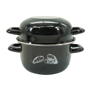 Ensemble de 2 Marmites à Moules émaillée 20,5 x 26 x 17,5 cm Fackelmann