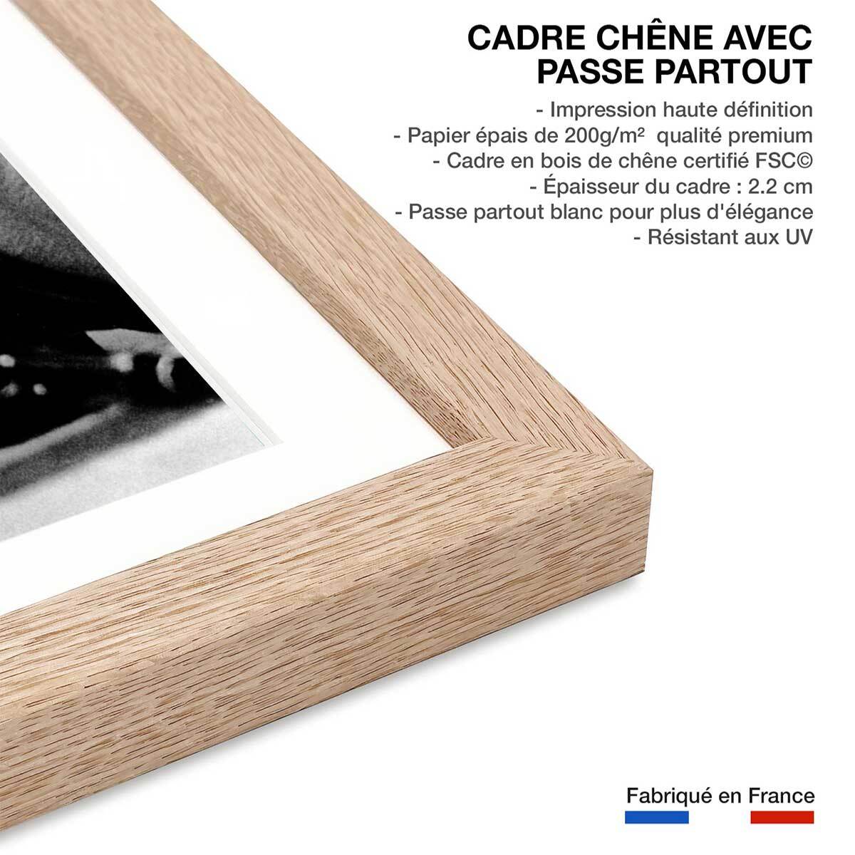 Affiche célébrité Paul Newman, Juge et Hors la Loi, 1972 Affiche + cadre en bois - Chêne