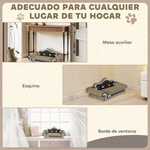 Rascador Cartón para Gatos en Forma de Sofá 2 en 1 Rascador para Gatos Sofá para Gatos con Catnip para Interior 56,5x24x26 cm Marrón