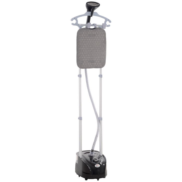 Défroisseur à vêtements 1950 W planche à repasser intégrée réservoir d'eau 2 L tige telescopique gant + cintre fournis noir