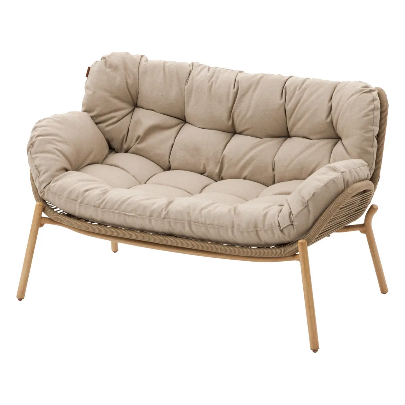 Canapé de jardin "Meloane" beige 2 places en acier polyester