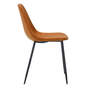 Lot de 2 chaises en cuir synthétique camel - Henrik