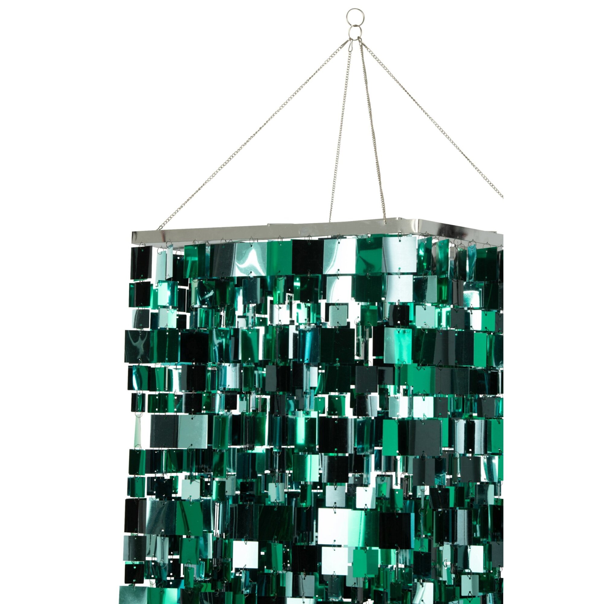 J-Line abat-jour sequin carré - PET - bleu/vert
