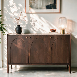Buffet en bois de manguier et plateau en marbre - Sandro